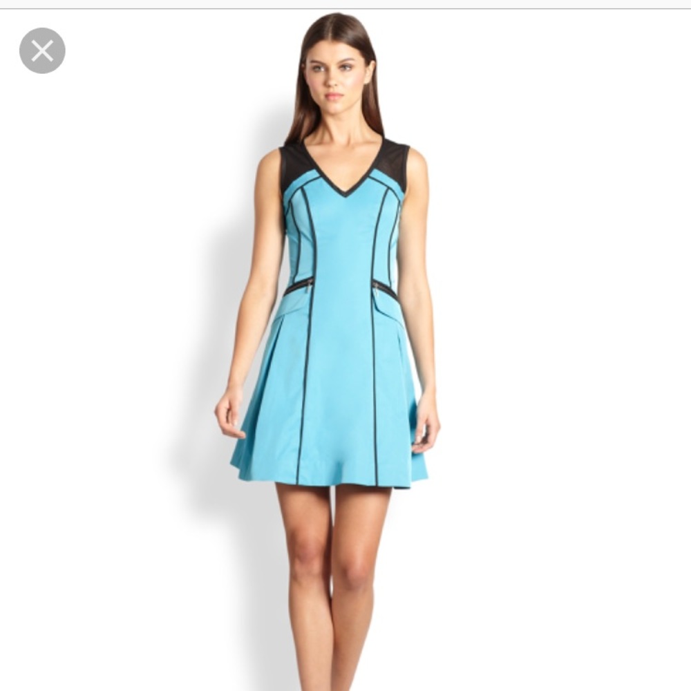 Nanette Lepore blue A-line dress.